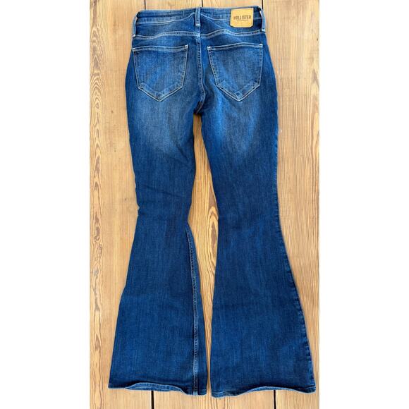 Hollister Distressed High Rise Vintage Flare Soft Stretch Jeans 5 (27) Dark Wash - Picture 2 of 5